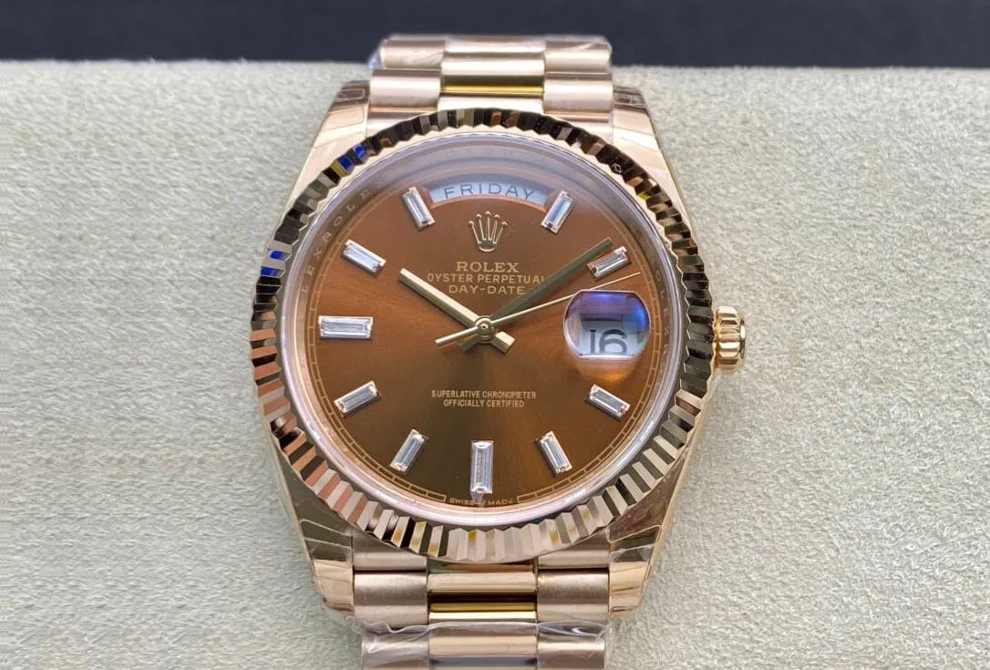 Rolex Day Date 228235 EW Factory 1:1 Best Edition Replica Watch V2 Brown Dial