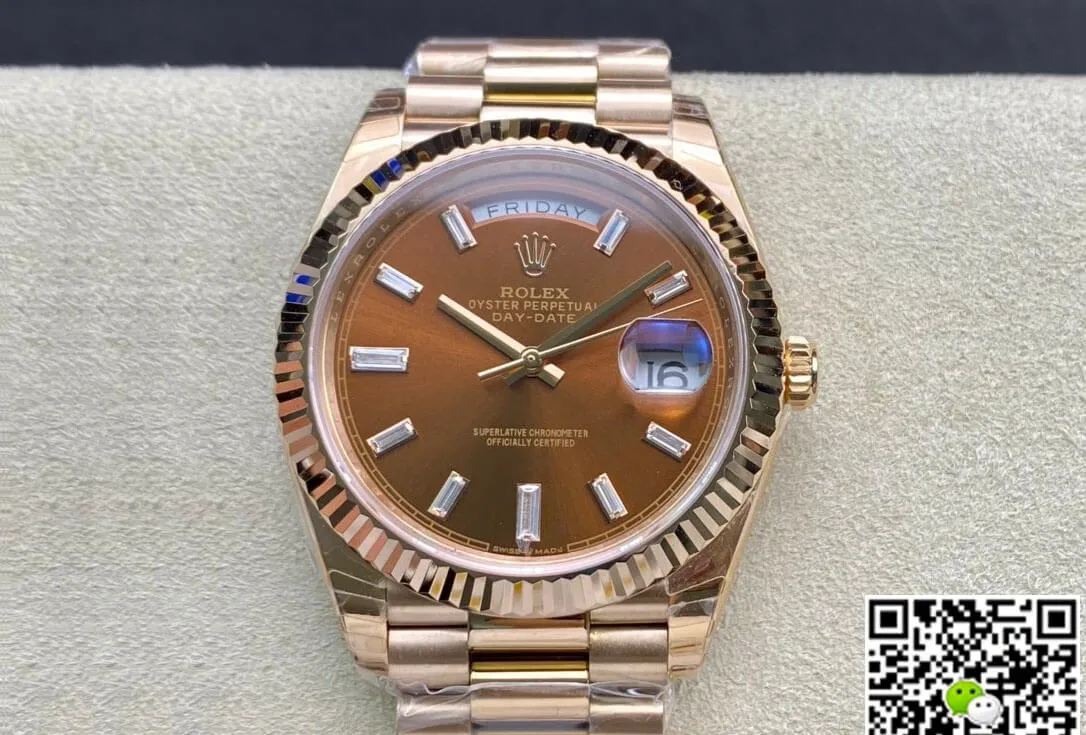 Rolex Day Date 228235 EW Factory 1:1 Best Edition Replica Watch V2 Brown Dial