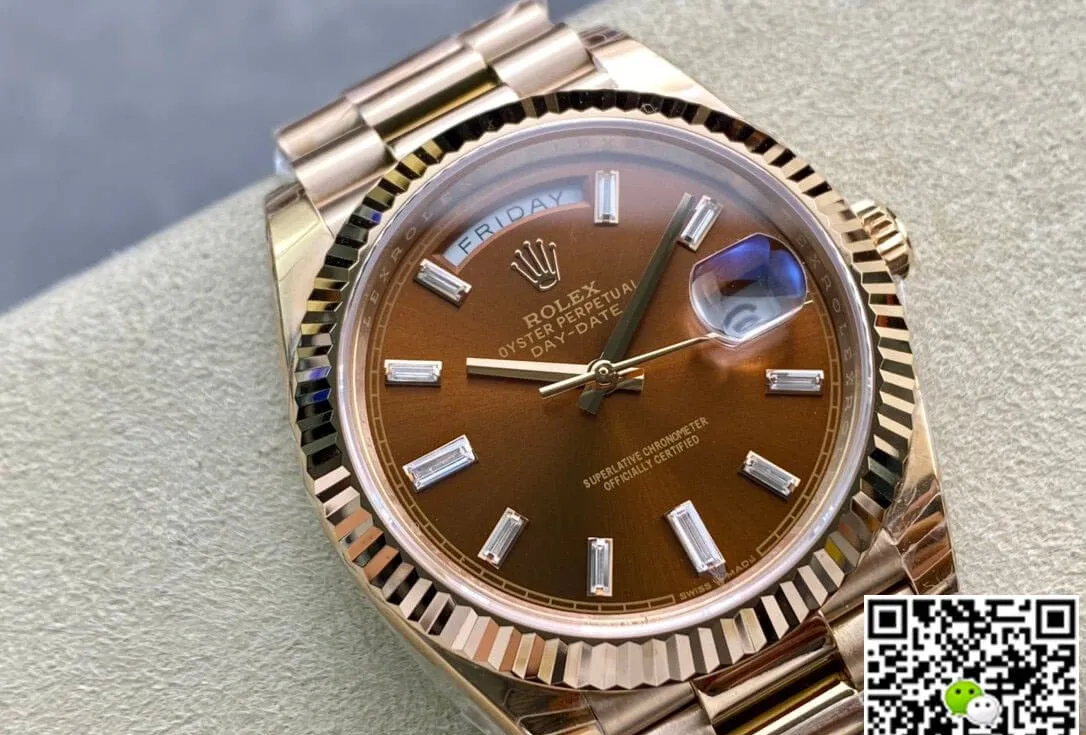 Rolex Day Date 228235 EW Factory 1:1 Best Edition Replica Watch V2 Brown Dial