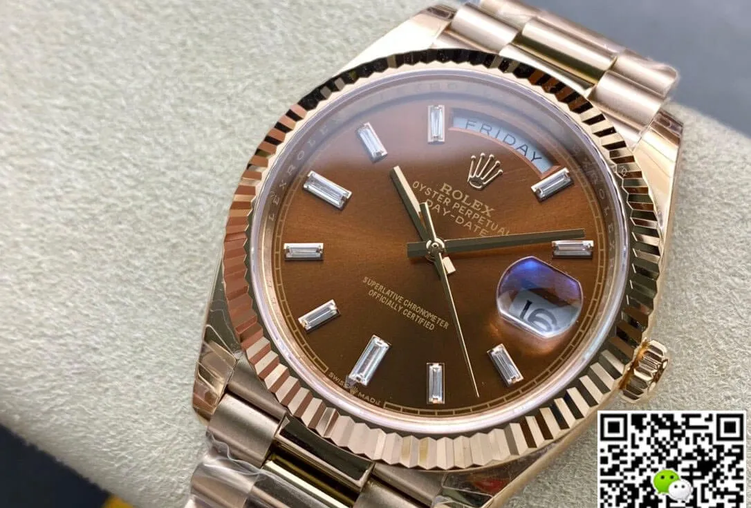 Rolex Day Date 228235 EW Factory 1:1 Best Edition Replica Watch V2 Brown Dial