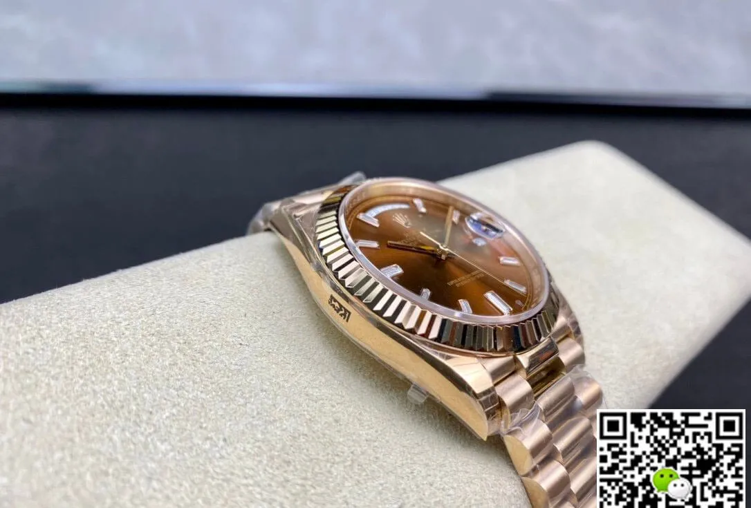 Rolex Day Date 228235 EW Factory 1:1 Best Edition Replica Watch V2 Brown Dial