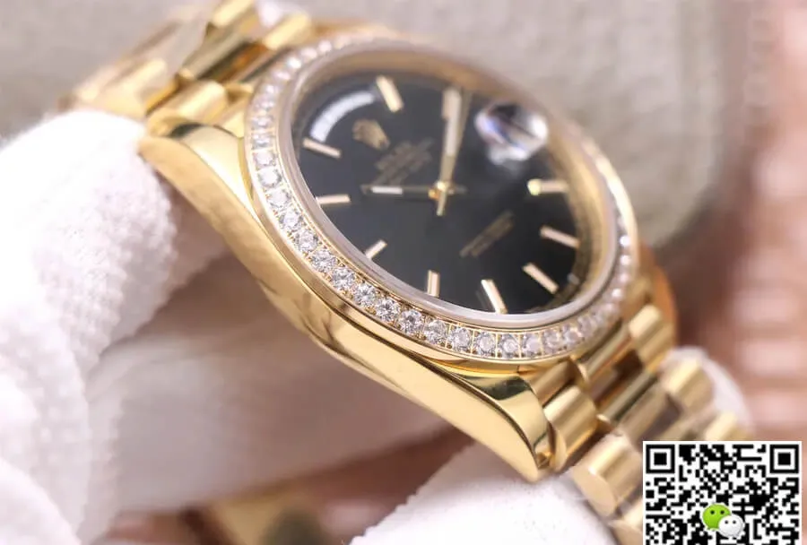 Rolex Day Date 40MM EW Factory 1:1 Best Edition Replica Watch Black Dial