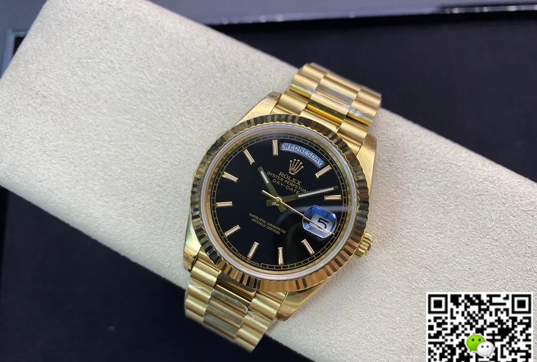 Rolex Day Date 40MM EW Factory 1:1 Best Edition Replica Watch Golden Strap