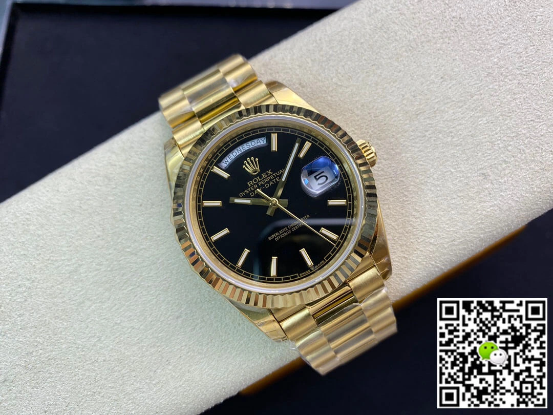 Rolex Day Date 40MM EW Factory 1:1 Best Edition Replica Watch Golden Strap