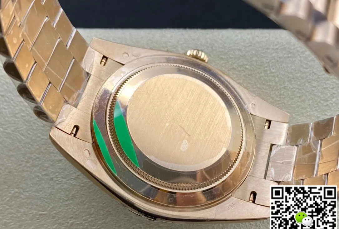 Rolex Day Date 40MM EW Factory 1:1 Best Edition Replica Watch Rose Gold Strap