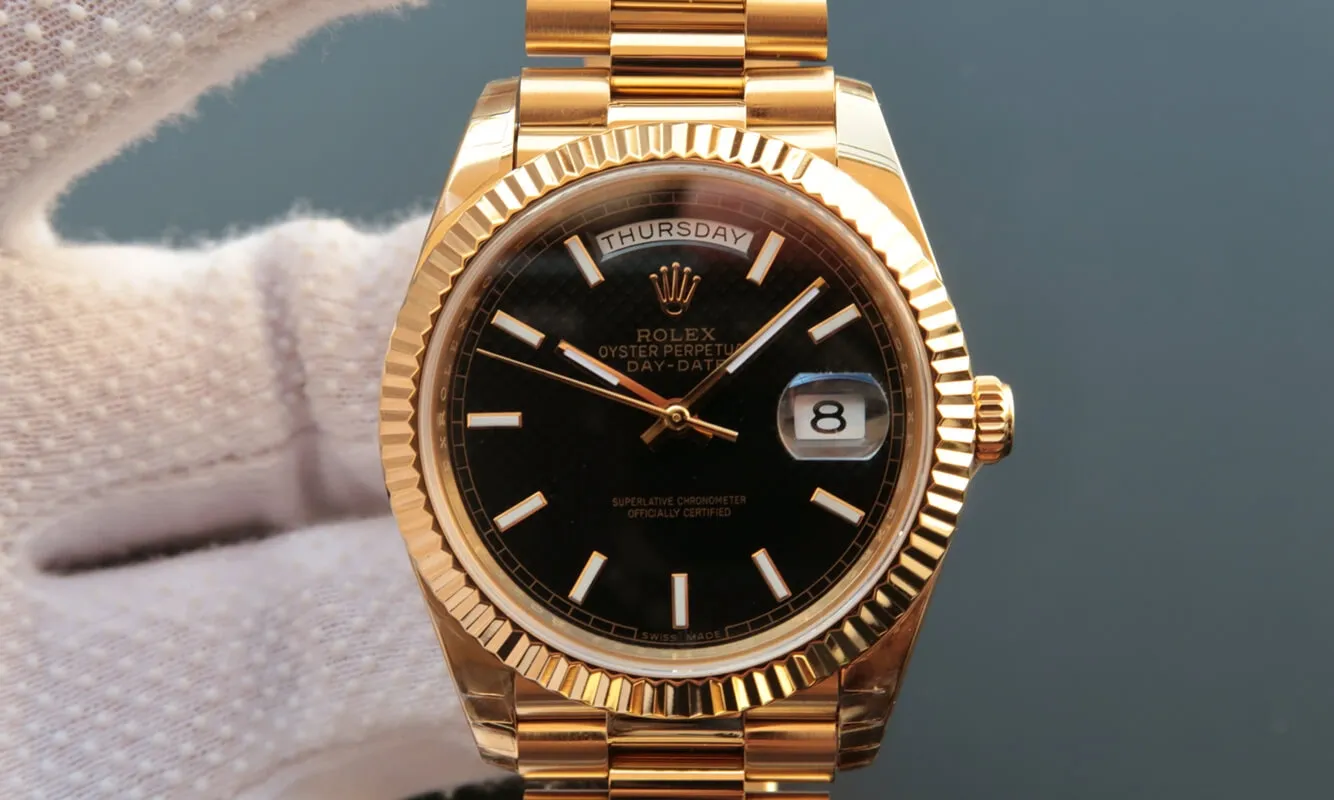 Rolex Day Date M228238-0004 EW Factory 1:1 Best Edition Replica Watch Gold Strap