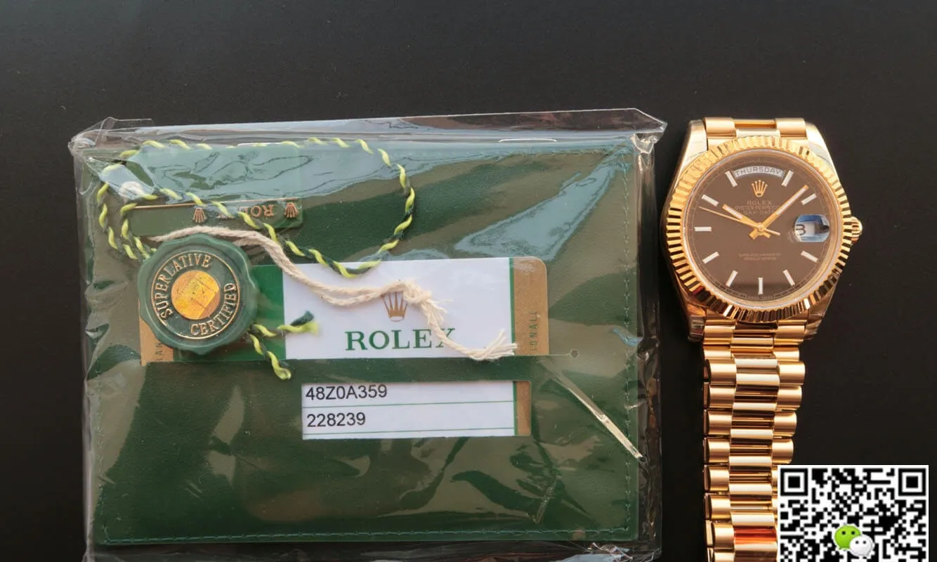 Rolex Day Date M228238-0004 EW Factory 1:1 Best Edition Replica Watch Gold Strap