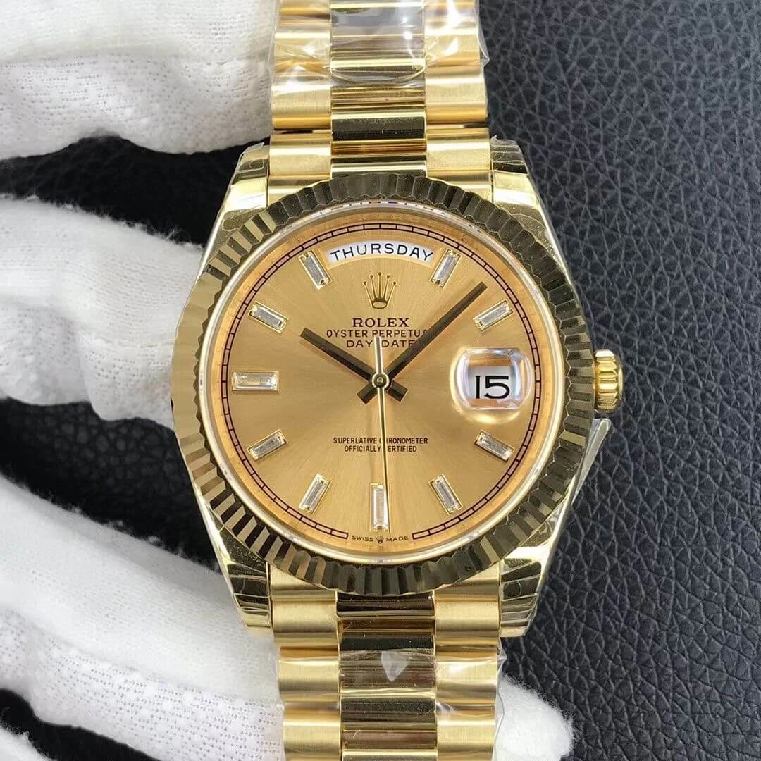 Rolex Day Date M228238-0005 EW Factory 1:1 Best Edition Replica Watch Gold Dial