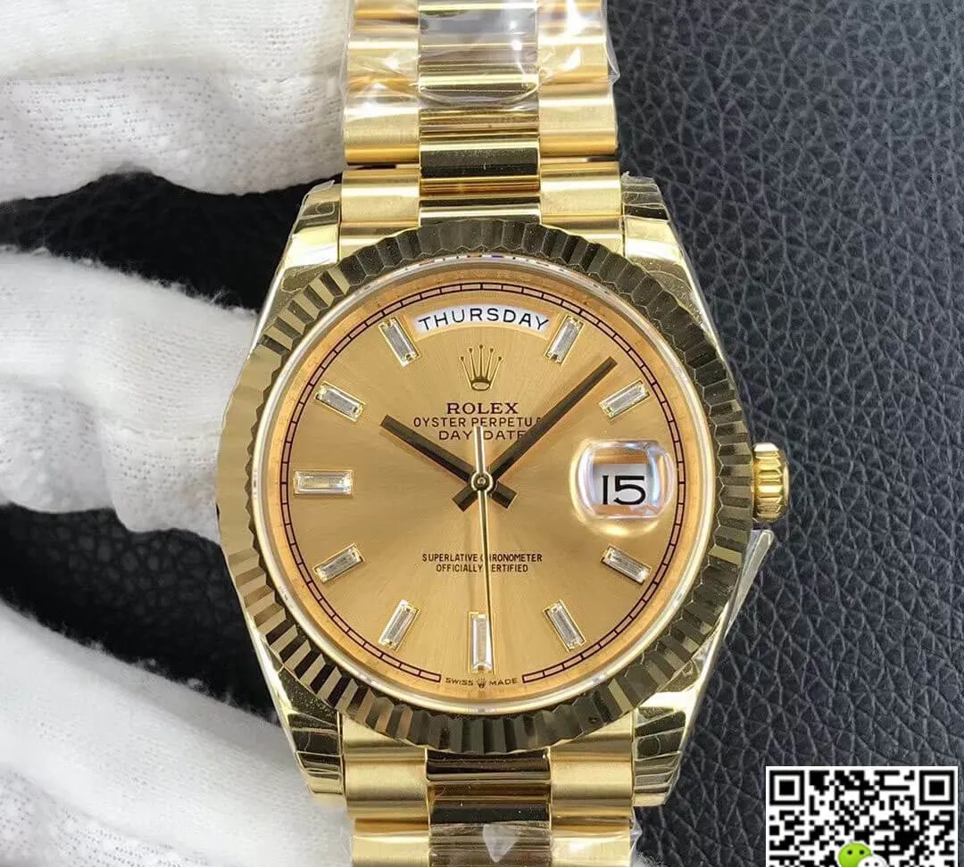 Rolex Day Date M228238-0005 EW Factory 1:1 Best Edition Replica Watch Gold Dial