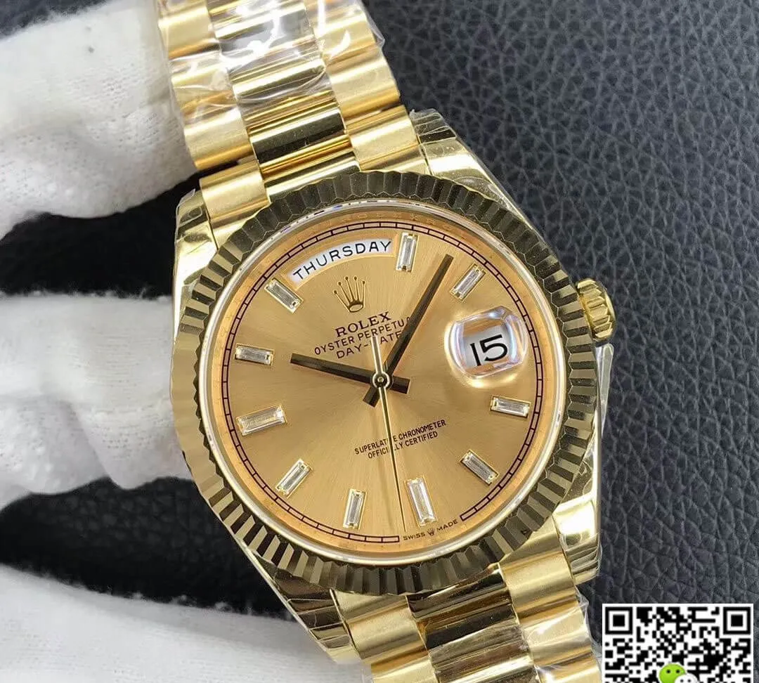 Rolex Day Date M228238-0005 EW Factory 1:1 Best Edition Replica Watch Gold Dial