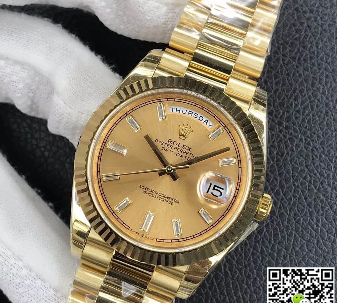 Rolex Day Date M228238-0005 EW Factory 1:1 Best Edition Replica Watch Gold Dial