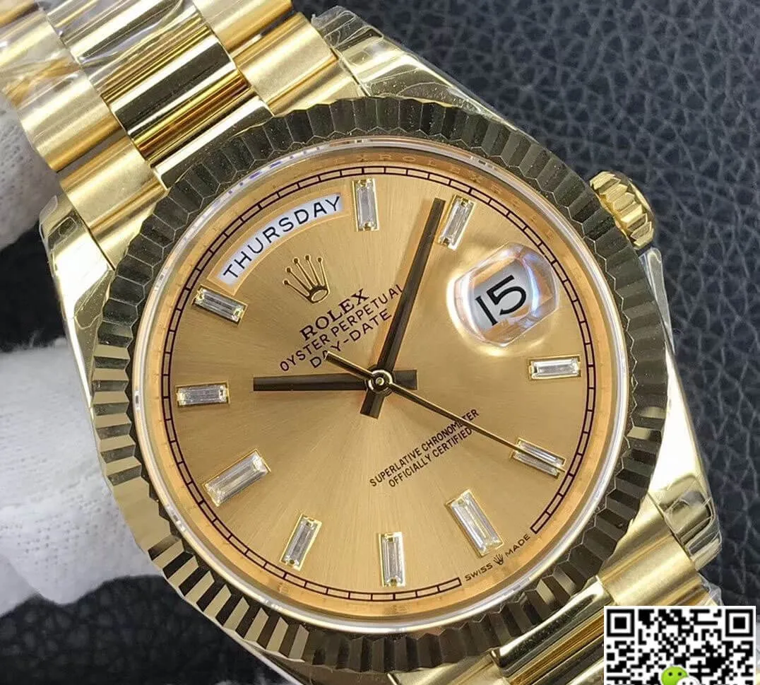 Rolex Day Date M228238-0005 EW Factory 1:1 Best Edition Replica Watch Gold Dial