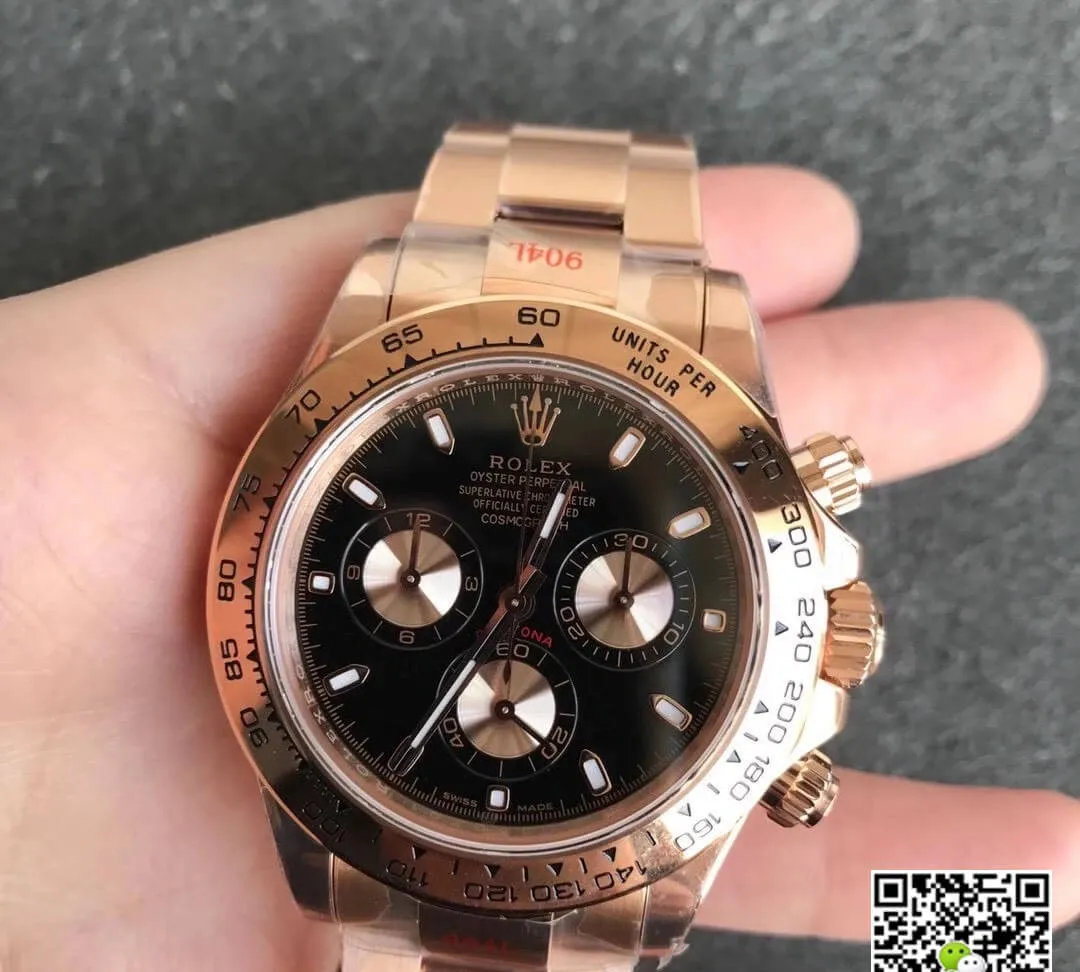 Rolex Daytona m116505-0008 Noob Factory 1:1 Best Edition Replica Watch Black Dial