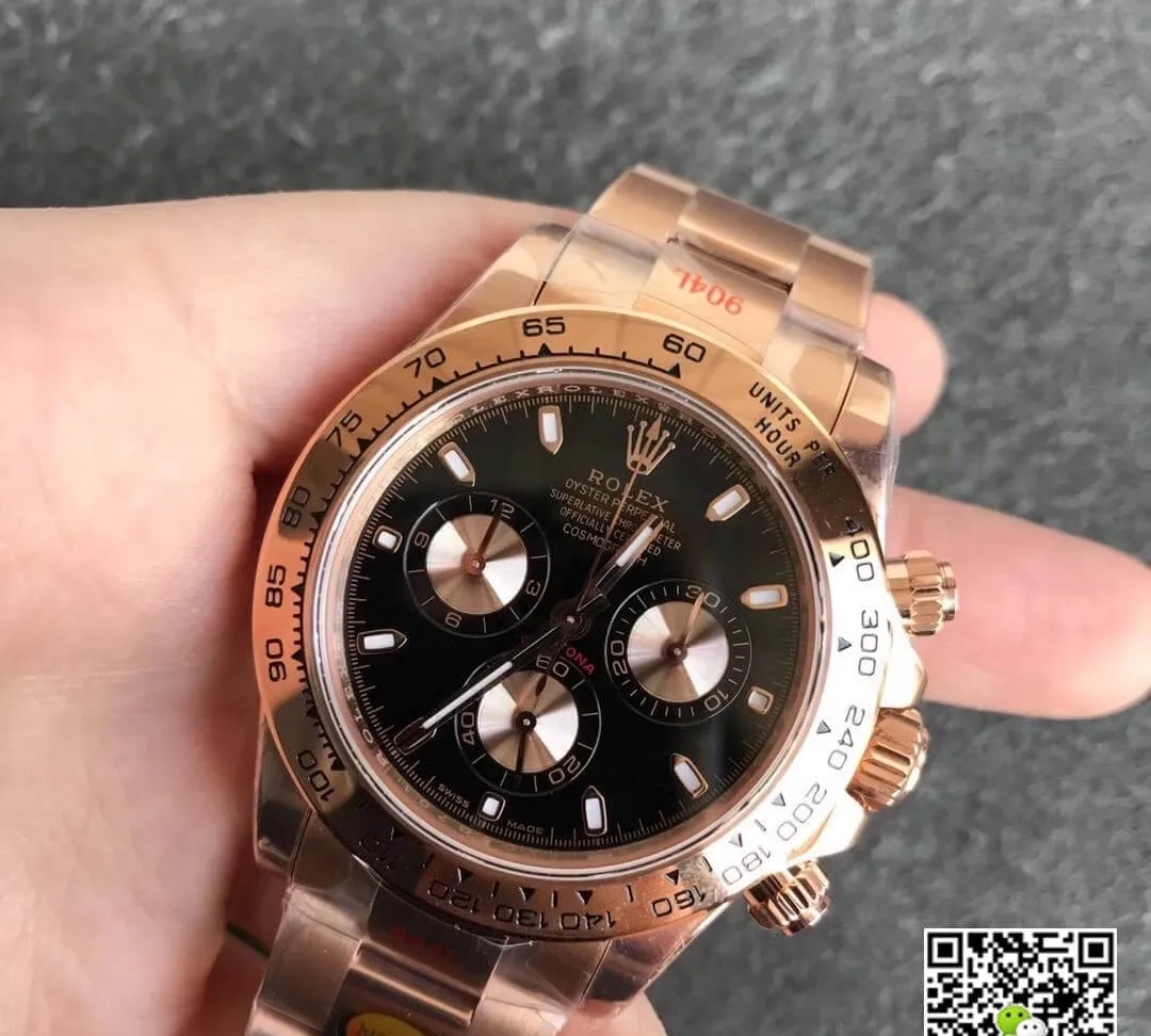 Rolex Daytona m116505-0008 Noob Factory 1:1 Best Edition Replica Watch Black Dial
