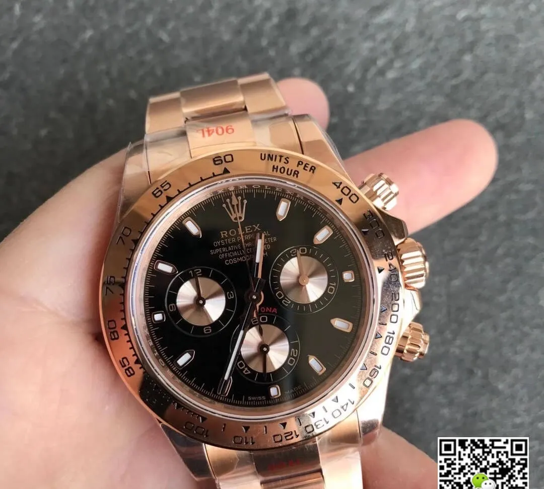 Rolex Daytona m116505-0008 Noob Factory 1:1 Best Edition Replica Watch Black Dial