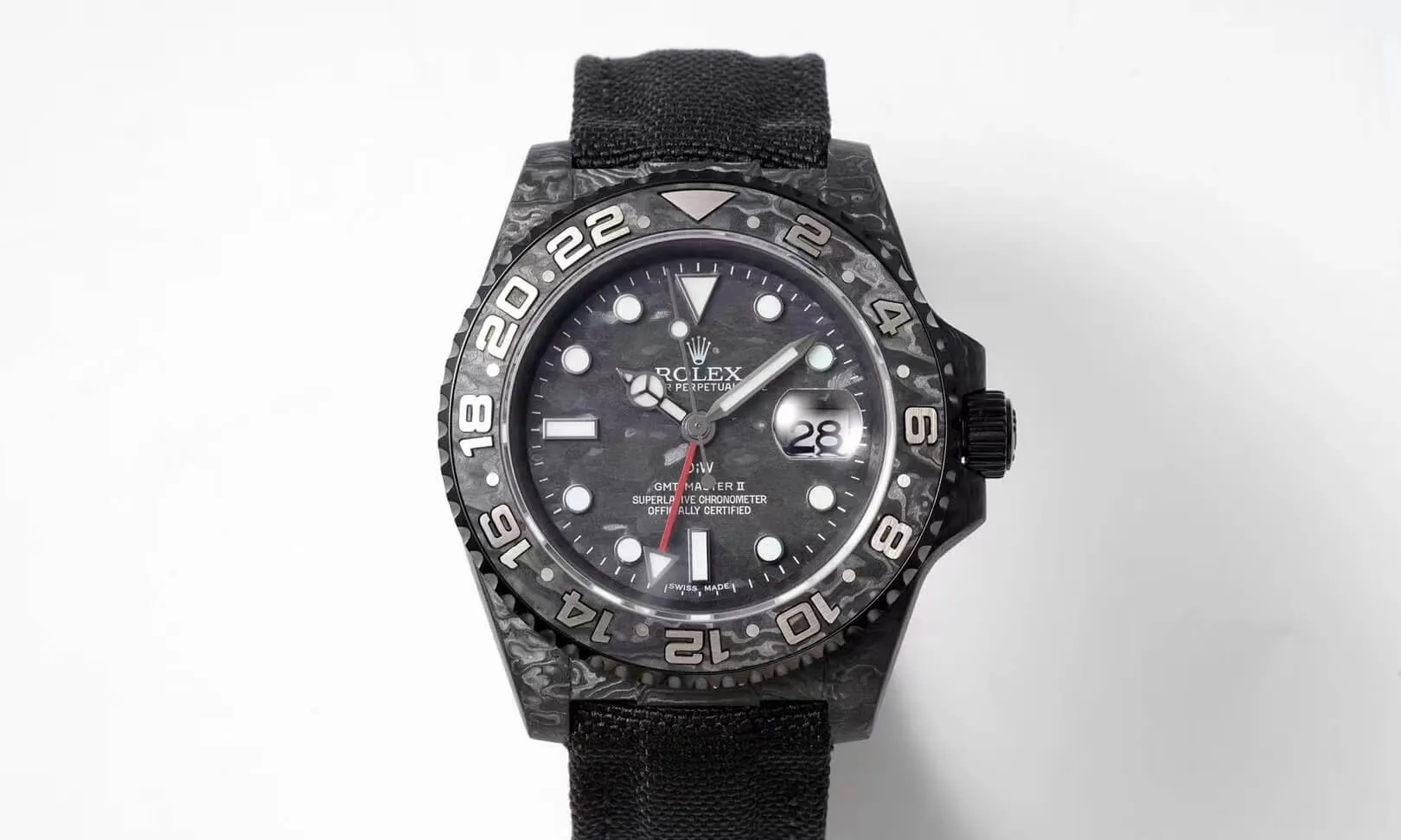 Rolex GMT-MASTER II Diw 1:1 Best Edition Replica Watch Black Strap