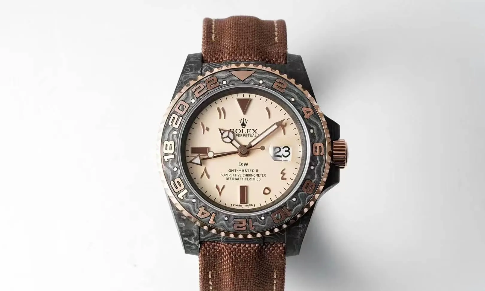 Rolex GMT-MASTER II Diw 1:1 Best Edition Replica Watch Brown Strap