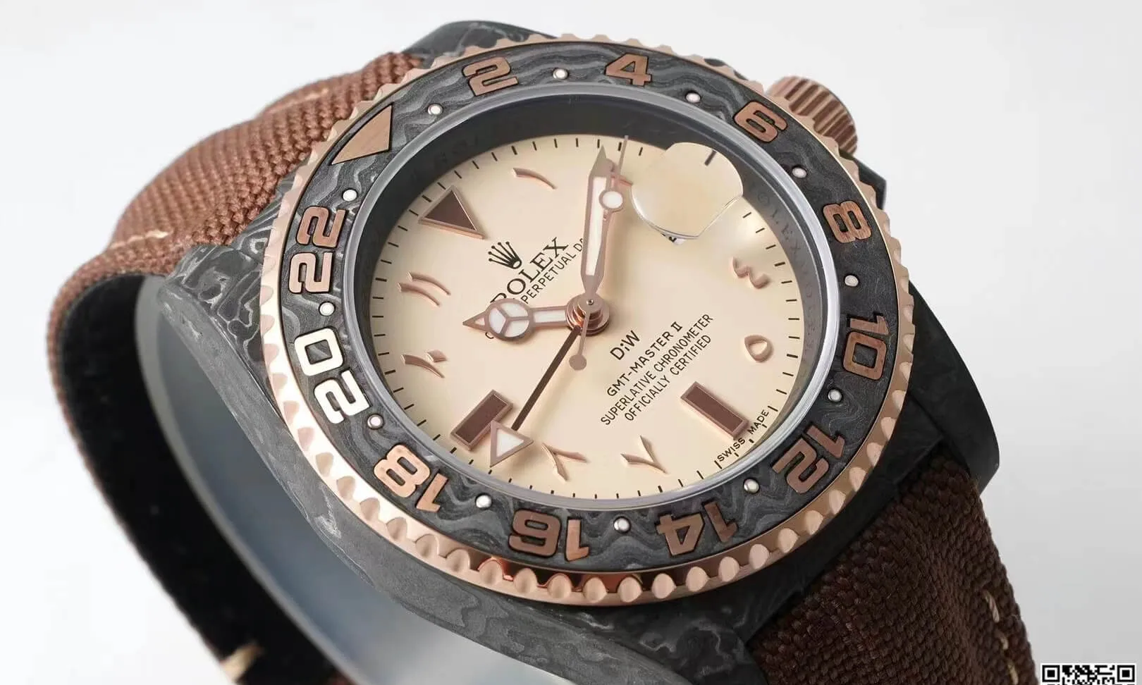 Rolex GMT-MASTER II Diw 1:1 Best Edition Replica Watch Brown Strap