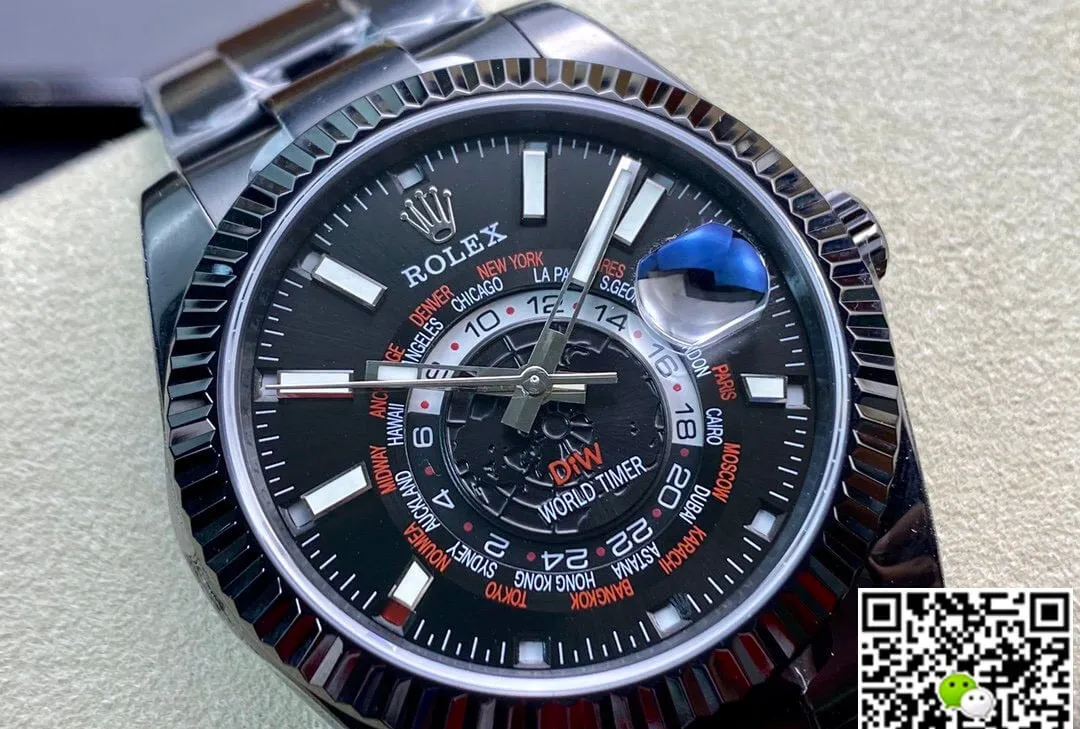 Rolex Sky Dweller 40MM WWF Factory 1:1 Best Edition Replica Watch Black Dial