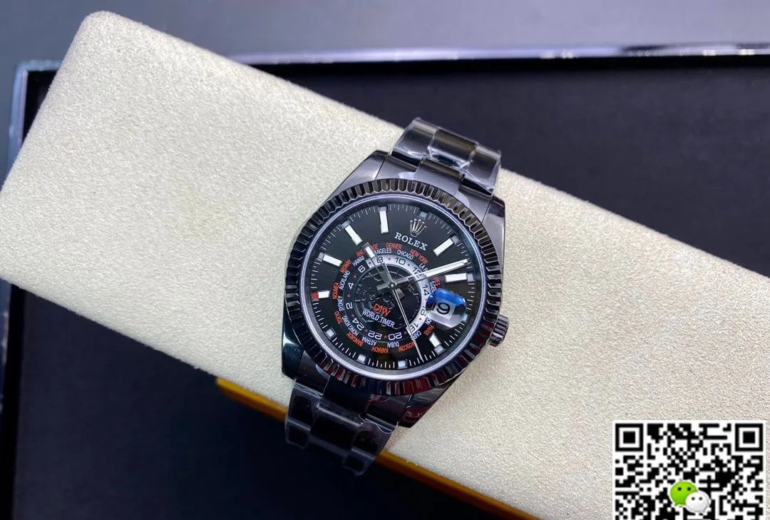 Rolex Sky Dweller 40MM WWF Factory 1:1 Best Edition Replica Watch Black Dial