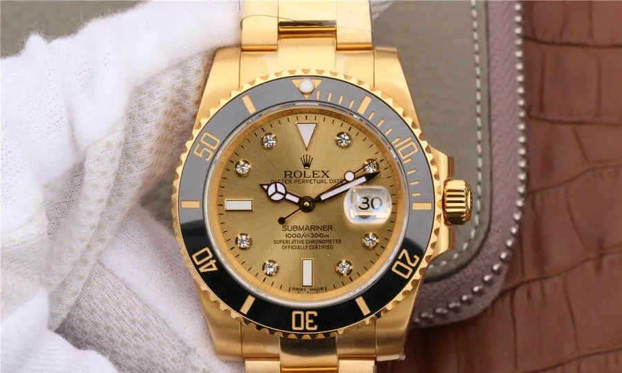 Rolex Submariner 116618 Noob Factory 1:1 Best Edition Replica Watch V7 Gold Strap