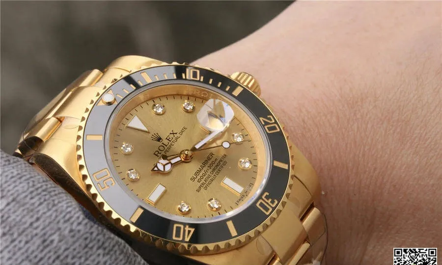 Rolex Submariner 116618 Noob Factory 1:1 Best Edition Replica Watch V7 Gold Strap
