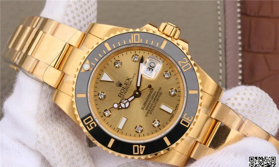 Rolex Submariner 116618 Noob Factory 1:1 Best Edition Replica Watch V7 Gold Strap
