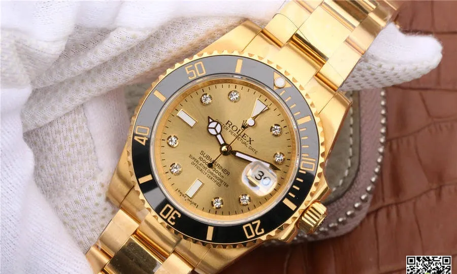 Rolex Submariner 116618 Noob Factory 1:1 Best Edition Replica Watch V7 Gold Strap