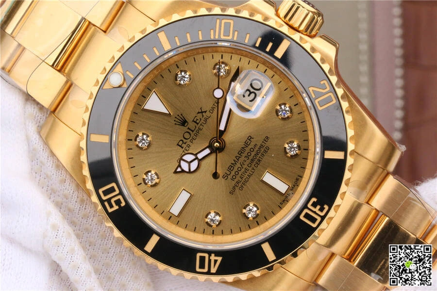 Rolex Submariner 116618 Noob Factory 1:1 Best Edition Replica Watch V7 Gold Strap
