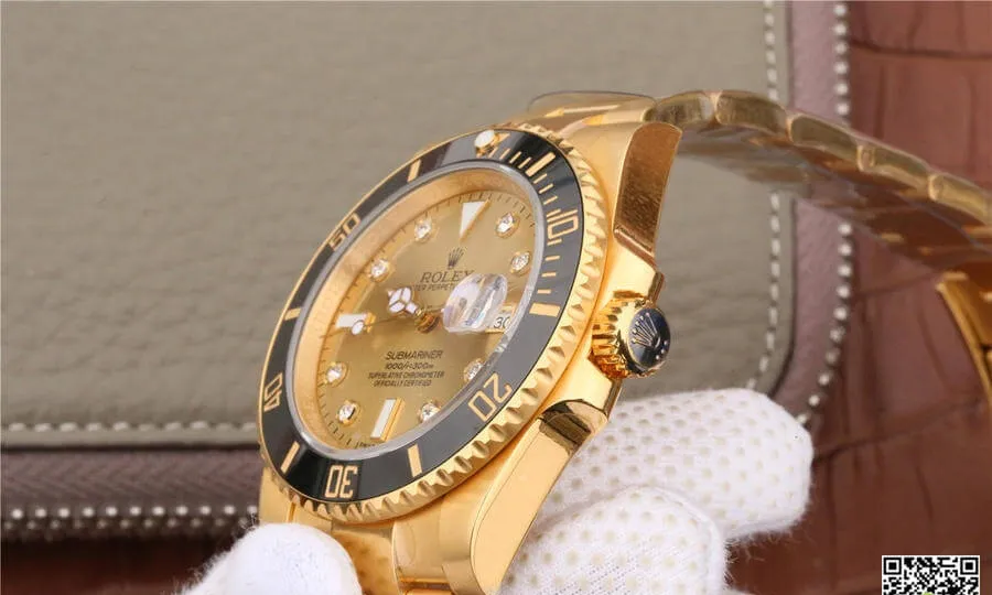 Rolex Submariner 116618 Noob Factory 1:1 Best Edition Replica Watch V7 Gold Strap
