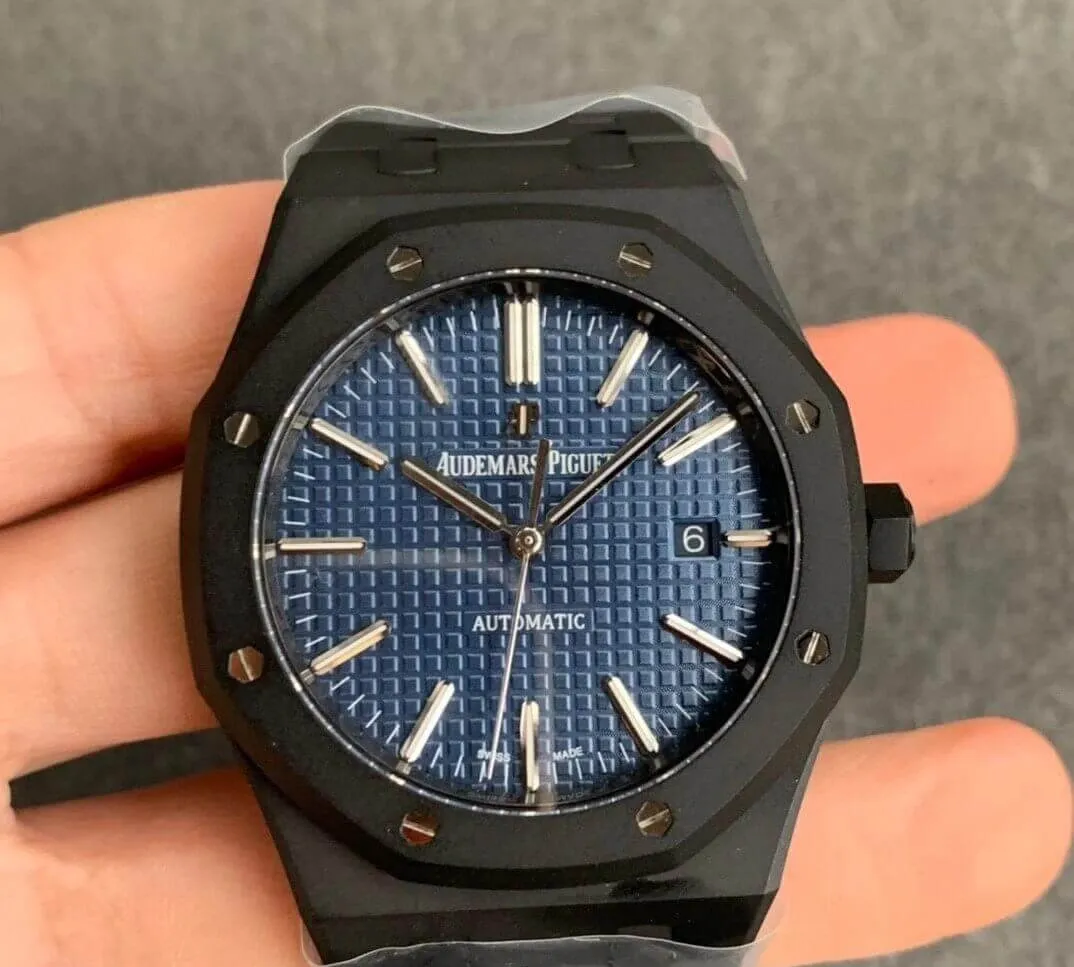 Audemars Piguet Royal Oak 15400 DLC Version ZF Factory 1:1 Best Edition Replica Watch Black Bezel