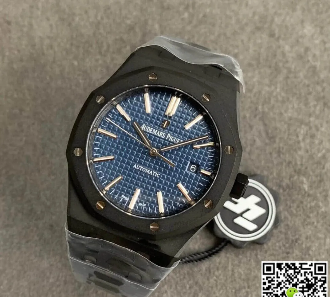 Audemars Piguet Royal Oak 15400 DLC Version ZF Factory 1:1 Best Edition Replica Watch Black Bezel