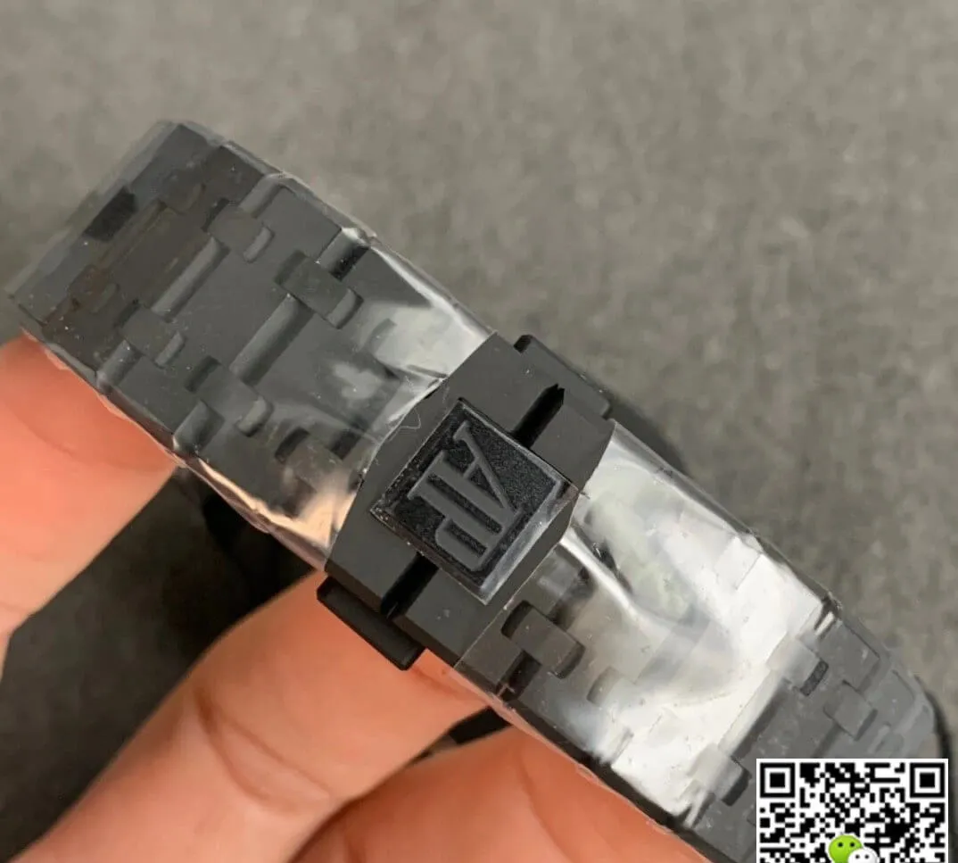 Audemars Piguet Royal Oak 15400 DLC Version ZF Factory 1:1 Best Edition Replica Watch Black Strap