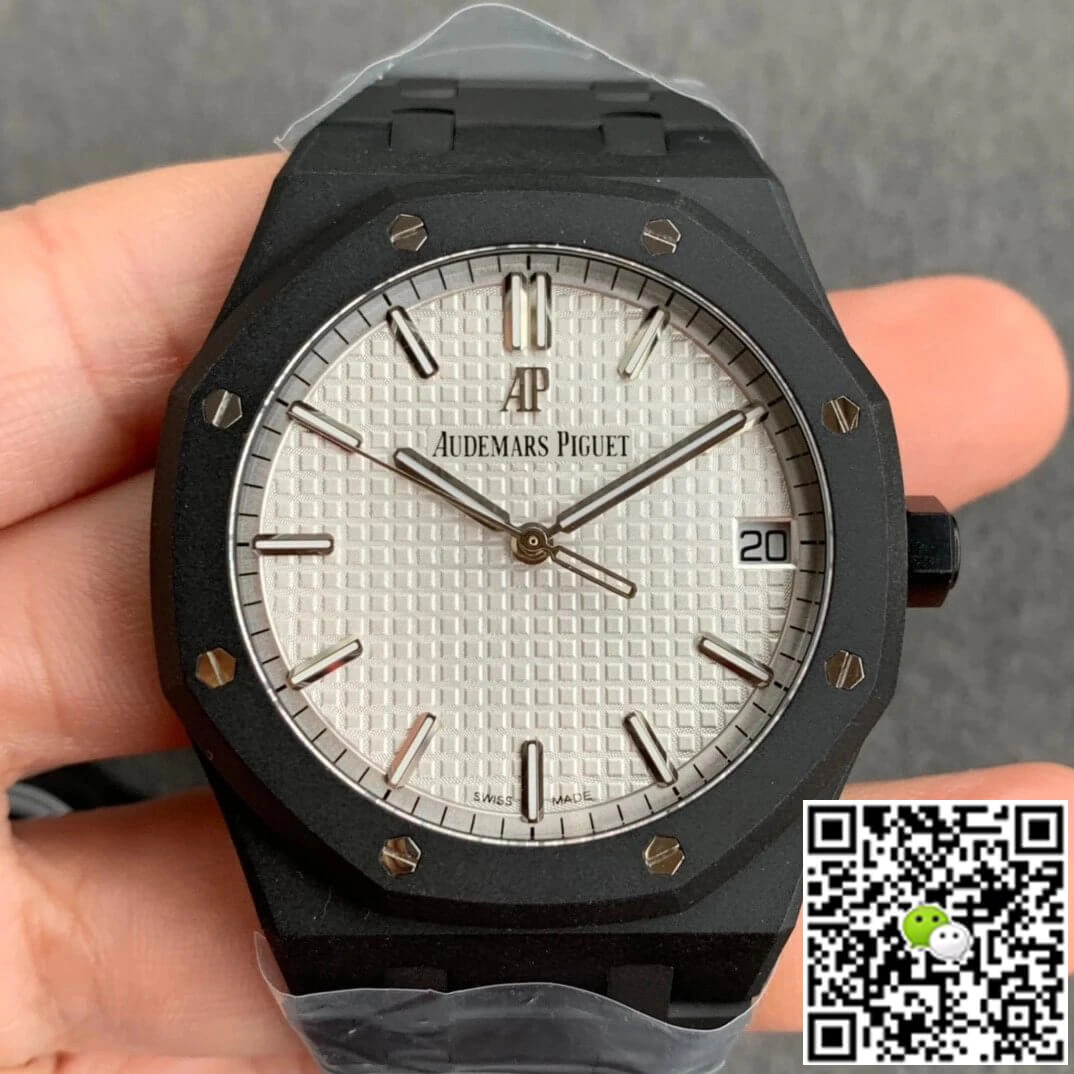 Audemars Piguet Royal Oak 15500 DLC Version ZF Factory 1:1 Best Edition Replica Watch Black Strap