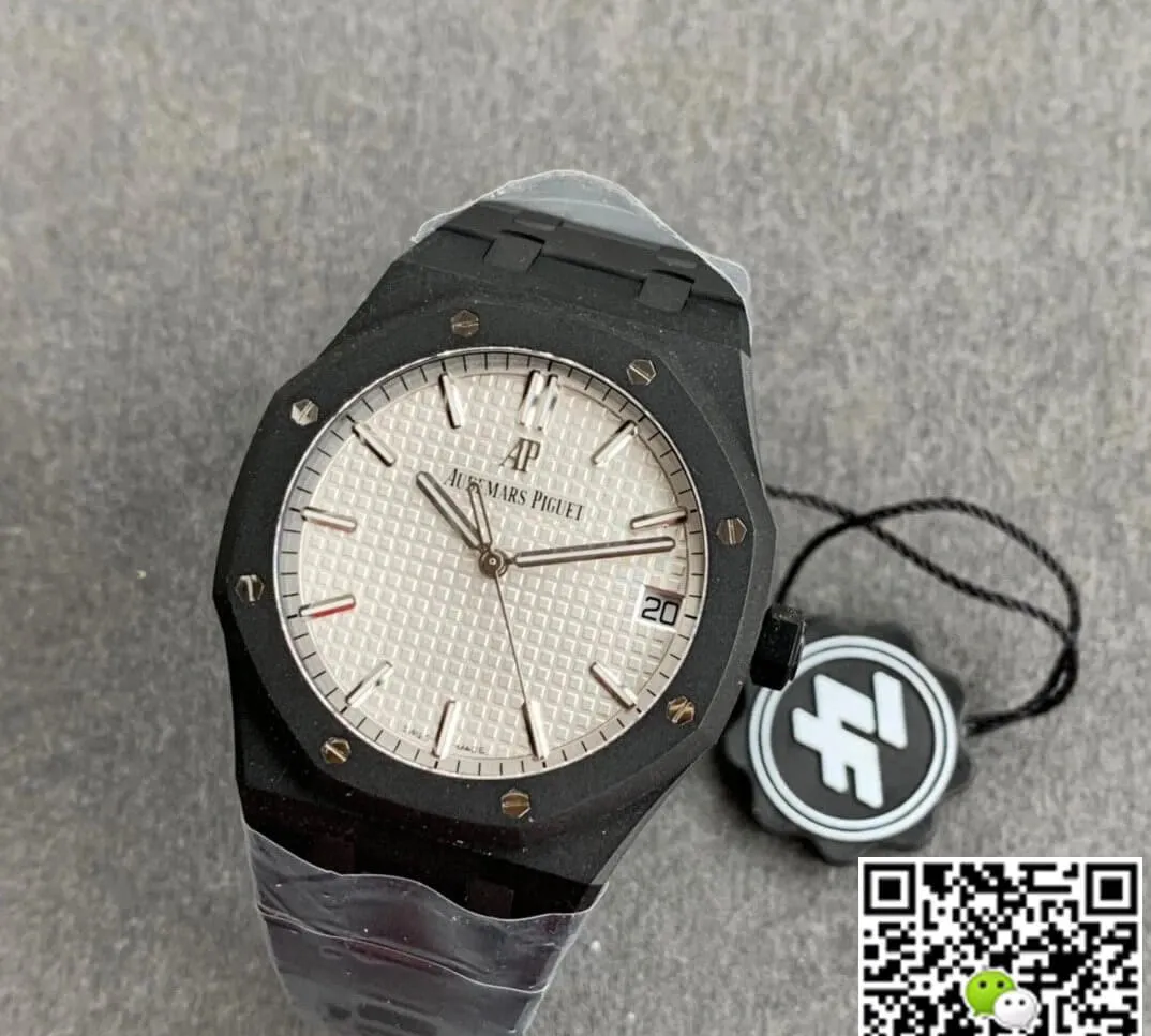 Audemars Piguet Royal Oak 15500 DLC Version ZF Factory 1:1 Best Edition Replica Watch Black Strap