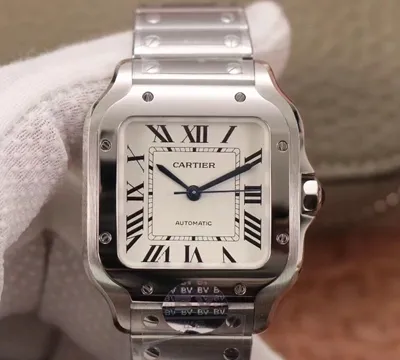 Cartier Santos WSSA0029 BV Factory 1:1 Best Edition Replica Watch Silver White Dial Swiss 1847 MC