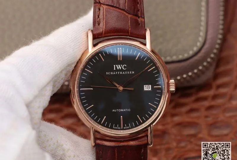 IWC Portofino IW356504 TW Facroty 1:1 Best Edition Replica Watch Swiss ETA30110 18K Rose Gold Black dial