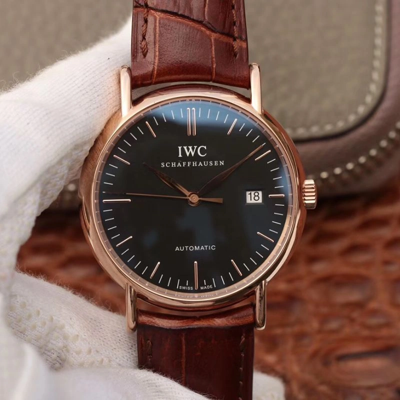 IWC Portofino IW356504 TW Facroty 1:1 Best Edition Replica Watch Swiss ETA30110 18K Rose Gold Black dial