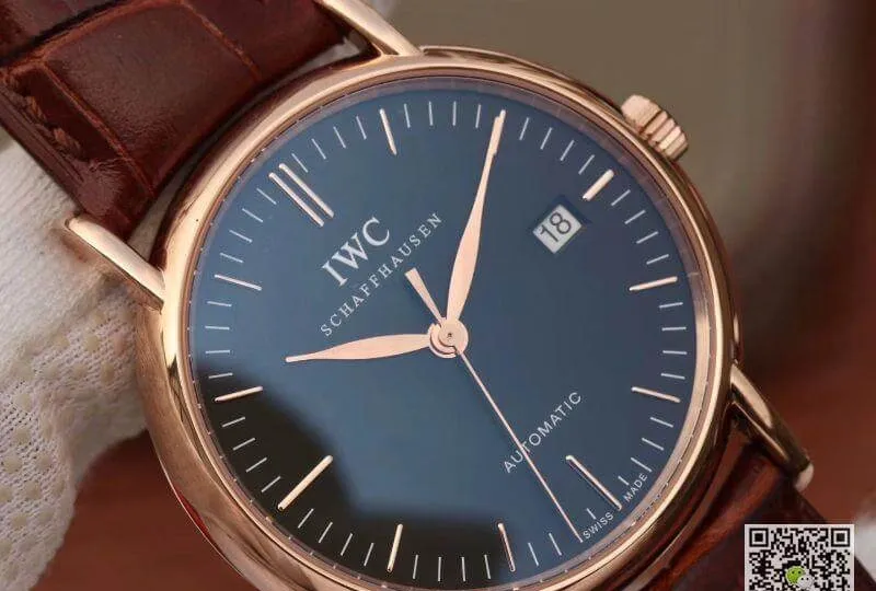 IWC Portofino IW356504 TW Facroty 1:1 Best Edition Replica Watch Swiss ETA30110 18K Rose Gold Black dial