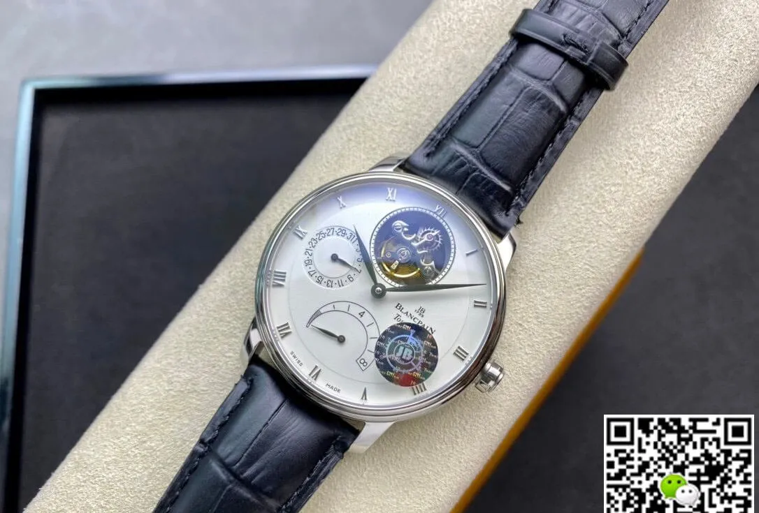 Blancpain Villeret 6025-1542-55 True Tourbillon JB Factory 1:1 Best Edition Replica Watch White Dial Swiss Cal.25