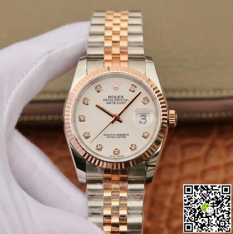 Rolex Date-Just 36mm Stainless Steel Two Tone GM Factory 1:1 Best Edition Replica Watch 18K Gold Wrapped Swiss ETA3135