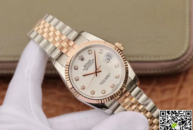 Rolex Date-Just 36mm Stainless Steel Two Tone GM Factory 1:1 Best Edition Replica Watch 18K Gold Wrapped Swiss ETA3135