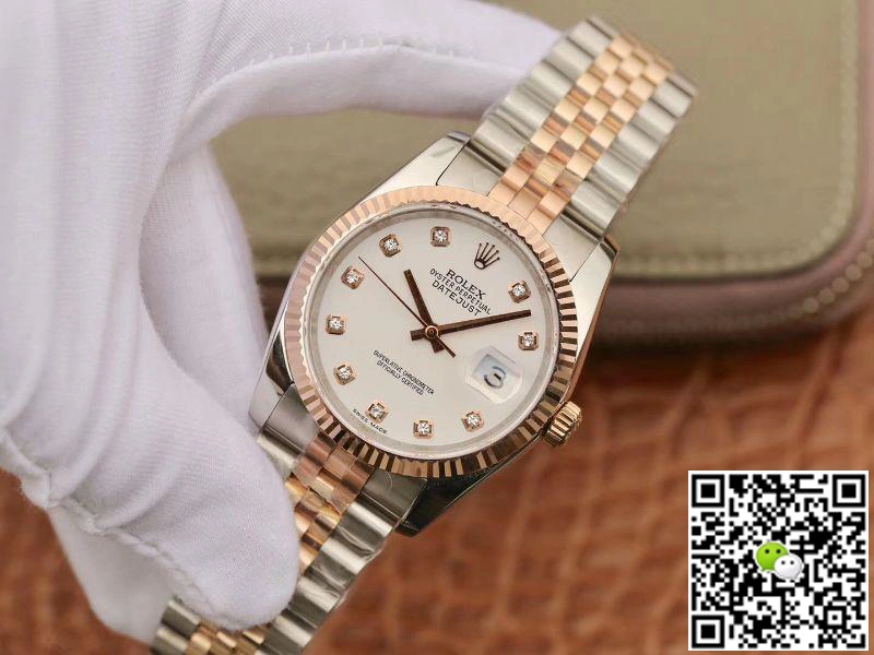 Rolex Date-Just 36mm Stainless Steel Two Tone GM Factory 1:1 Best Edition Replica Watch 18K Gold Wrapped Swiss ETA3135