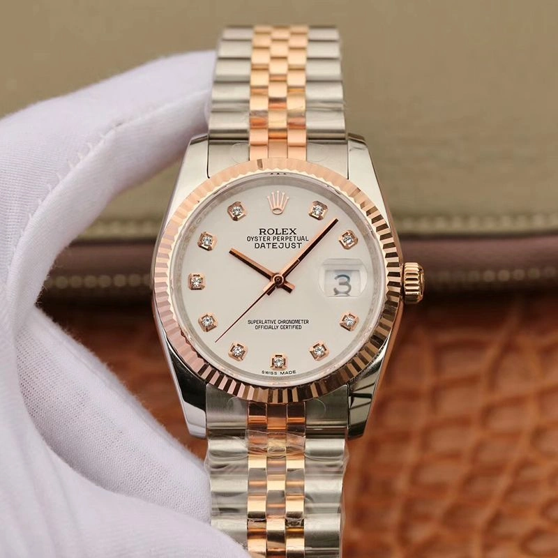 Rolex Date-Just 36mm Stainless Steel Two Tone GM Factory 1:1 Best Edition Replica Watch 18K Gold Wrapped Swiss ETA3135