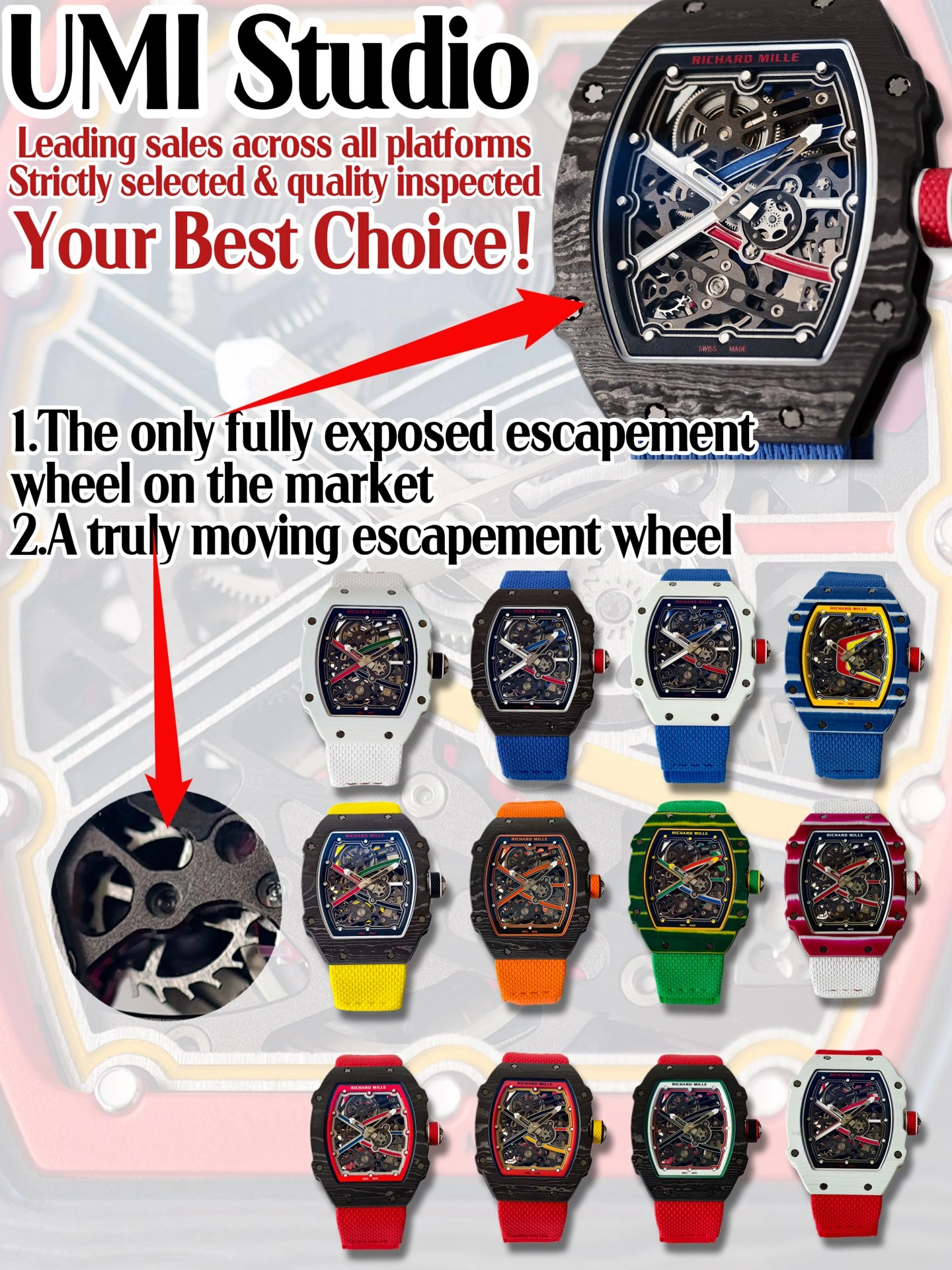 UMI Factory Richard Mille RM67-02 UAE Black 1:1 Best Edition Replica Watch