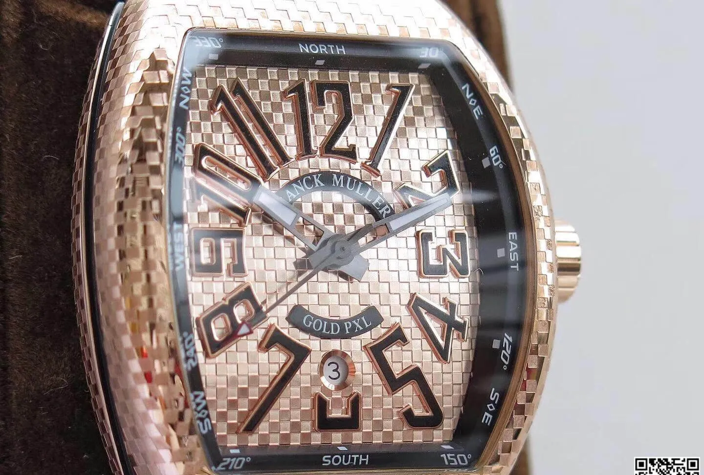 Franck Muller Vanguard V45 SC DT Rose Gold Plaid 1:1 Best Edition Replica Watch Swiss ETA2824-2