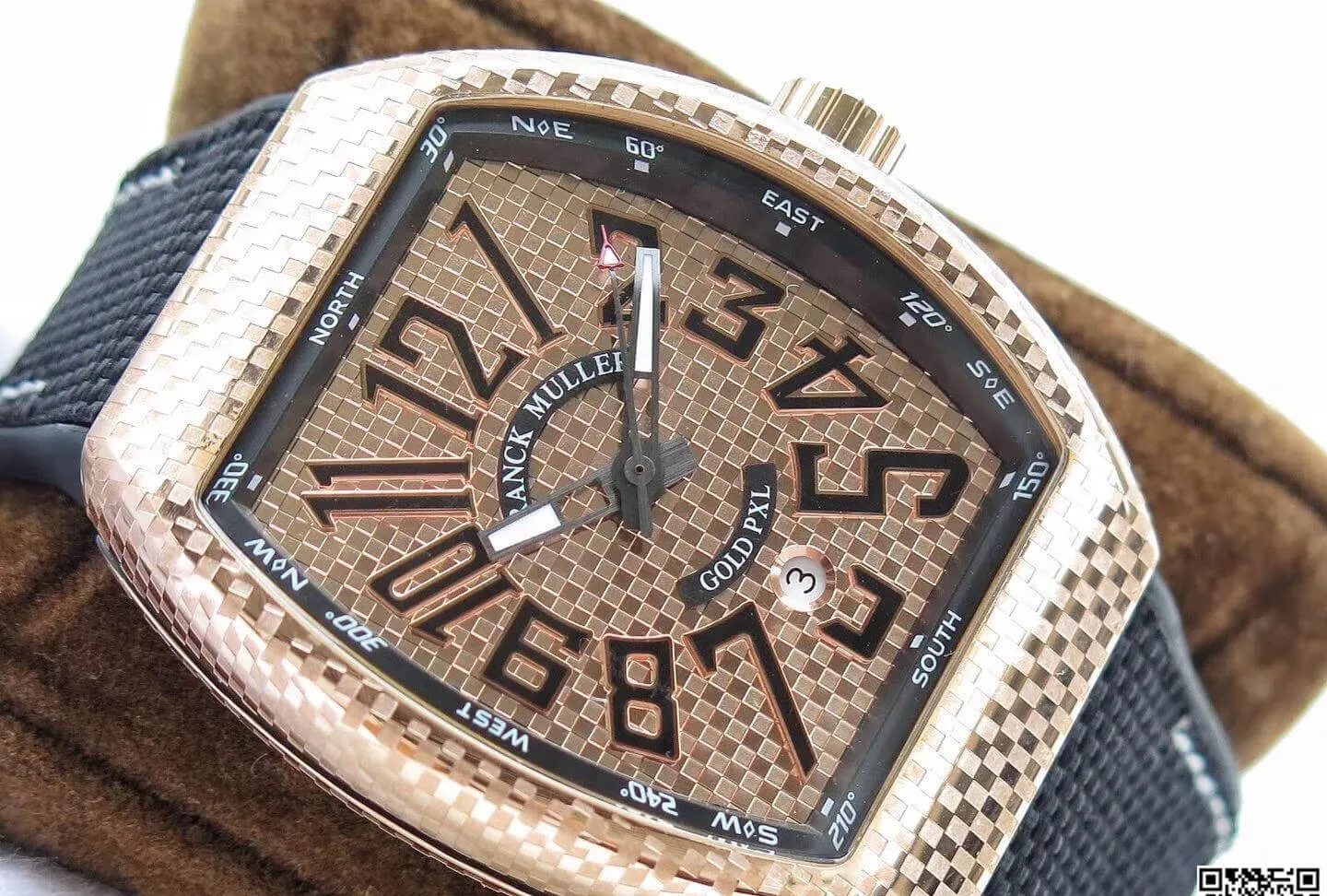 Franck Muller Vanguard V45 SC DT Rose Gold Plaid 1:1 Best Edition Replica Watch Swiss ETA2824-2