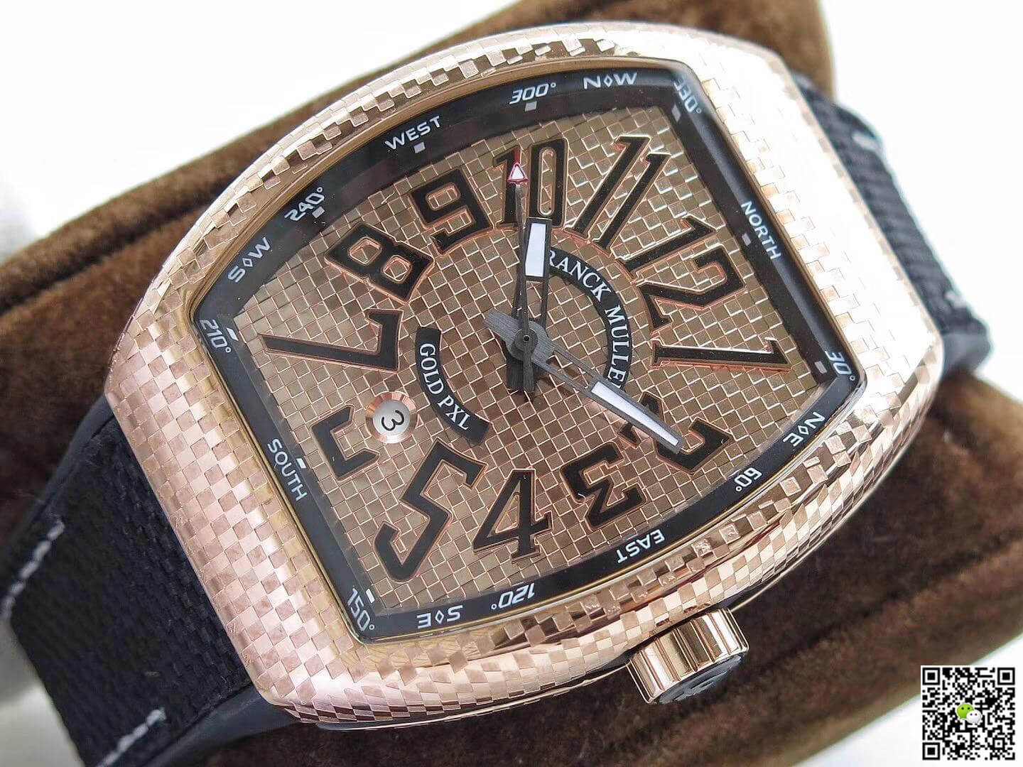 Franck Muller Vanguard V45 SC DT Rose Gold Plaid 1:1 Best Edition Replica Watch Swiss ETA2824-2