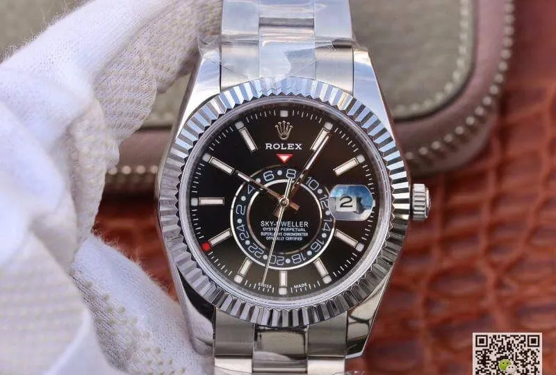 Rolex SKY-DWELLER 326139 Men Watches 1:1 Best Edition Replica Watch Swiss ETA2836 Black Dial