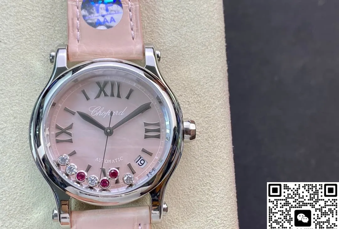 YF Factory Chopard Happy Sports Pink pearl dial 1:1 Best Edition Replica Watch